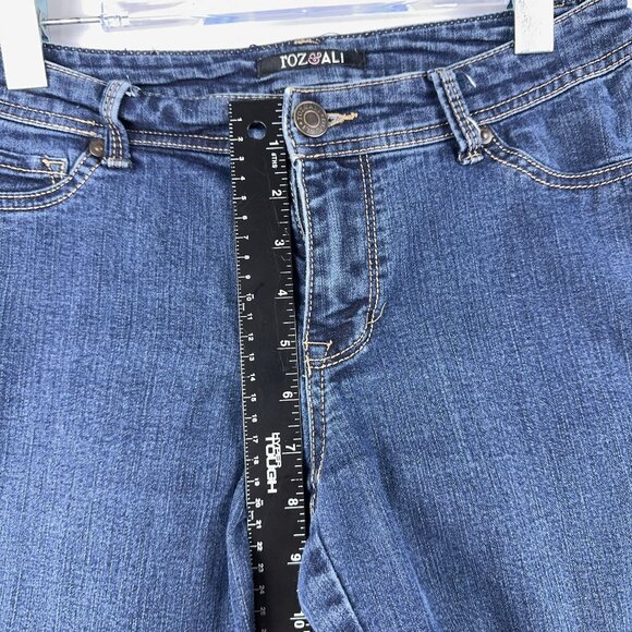 Roz & Ali Cropped Skinny Jeans Womens Size 4 Low Rise Dark Wash Denim Blue - Picture 8 of 12